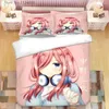 Ensembles de literie Anime Nakano Miku 3D imprimé ensemble roi housse de couette taie d'oreiller couette literie linge de lit 02