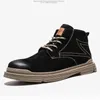 Boots Men's Shoes Cow Suede Leather Lace-up Ankle Work Fashion Casual Autumn C1247