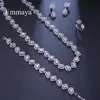 Emmaya luksusowe kryształowe zestawy biżuterii Białe cyrkon bransoletki wisiorek Naszyjnik Pierścienie Kolki Weddne przyjęcie 240220