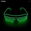 Lunettes de soleil mode LED EL obturateur lunettes barres lumineuses fluorescentes barre de pâques Rave néon musique cadeau Po Prop