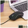 Ratos Wired Gaming Mouse Gamer 7 Botão 3200Dpi Led Óptico Usb Jogo de Computador Mause para Pc 231117 Drop Delivery Computadores Networking Ke Otafk