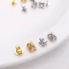 Stud Color Retention Real Gold Plated Earring Stud Plugs After Blocking Ear Caps Back Diy Jewelry Making Accessories