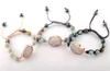 Charm Bracelets Fashion Beautiful White Druzy Link Amazonite Natural Stone Beads Wrap & Bangles