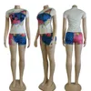 2024 designer de calças de duas peças feminino casual gola redonda camiseta e shorts definir roupas navio livre