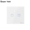 Control SONOFF T0 UK Wifi Smart Switch 1/2/3 Gang Wireless Wall Touch UK Light Switches APP Voice Remote Control For Home Automation Kit