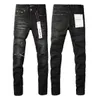 designer amirssNew Purple Brand Black Knee Old Patch Men's Jeans