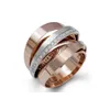 Creative Multi-Layer Twining rostfritt stål bröllopsringar för kvinnor Vintage Rose Gold Silver Color Engagement Ring Jewelry252U