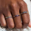 Eheringe UILZ Minimalistischer dünner Ring mit Stein Blau Kleiner runder Zirkon Einfach für Frauen Stapeln Anneau CZ Modeschmuck280S