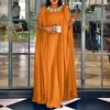 Robes de soirée VONDA Femmes Longue Robe Maxi Été 2024 Vintage Satin Robe d'été Bohème O Cou 3/4 Manches Chauve-Souris Robes Robe Surdimensionnée