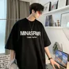 Mens Cotton T Shirts 5xl överdimensionerad tshirt casual Summer Wear White Letter Print Tee Shirts For Men Clothes Fashion 240219