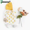 Conjuntos de roupas 0-3Y Baby Bodysuit Roupas Macacão Outfit Crianças Meninas Meninos 2 Pcs Set Banana Abacaxi Imprimir Romper Tops com Chapéu Traje Terno