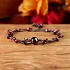 Beaded Natural Garnet Bracelet Garnet Fragments and Beads Bracelet Healing Protection Chakra Reiki Spiritual Bracelet Crystal Gift YQ240226