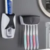 Toothbrush 2PCS Automatic Toothpaste Dispenser Wall Mount Dustproof Toothbrush Holder Wall Mount Bathroom Accessories Set Squeezer