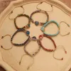 Beaded Handmade Natural Stone Bracelet Women Fashion Heart Purple Agates Beads Charm Braided Bracelets Boho Yoga Wrap Bangles Jewelry YQ240226