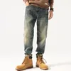 Herren Jeans American Retro Modemarke Cotton Lose gerade Mikrokegel Harem Bein Dicke große trendige Hosen