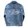 Kurtki męskie Mężczyzn Menin Jacket Modna marka Spring and Autumn Original Original All-Dopasowanie Ins Street Blue Blue Printed Workear