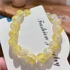 Beaded Womens Cracked Quartz Crystal Beaded Round Glass Beads Stretch Bracelet Bangle Bracelets Women Girl Charm Wrap Jewelry YQ240226