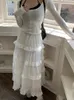 Юбки STSVZORR, белая полуюбка, женская осенняя трапециевидная юбка с высокой талией, нежный стиль, длинный цветок на крючке Y2K