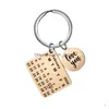 Nyckelringar Personlig kalender Key Ring Valentines Day Keychain rostfritt stål Parälskare Keychains smycken Keyring Sup Dhgarden Dhjsx