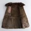 Pelliccia Vera Pelle di Coniglio Cappotto di Pelliccia per Donna, Cappotto con Collo in Pelliccia di Agnello, Abiti Femminili, Doppio Petto, Alta Qualità, Nuovo, Inverno