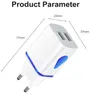 Carregador de parede usb para samsung xiaomi porta dupla 2a saída viagem eua ue plug adaptador alimentação compatível para telefone