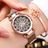 Orologi da polso 2024 Fiori della moda Eleganti donne orologi Luxury Gold Gold Magnet Buckle Qaurtz Watch Gifts Dropship Price