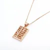 Hängen i 585 Purple Gold Plated 14k Rose Abacus Eckalce för Woman Pendant Retro Chinese Style Exquisite Party Jewelry Gift