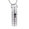 IJD2207 NYTT DESIGN TUBE CREMATION NECKLACE MEMORIAL URN LOCKET FUNERAL ASHES Hållare Keepsesse Rostfritt stål smycken191Z