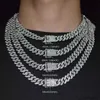 Kubansk halsband passera diamanttest diamant 18k guld sterling silver kubansk länk kedja för män hiphop halsband 02y0du