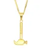 Cool Stainless Steel Necklace 18k Yellow Gold Plated Claw Hammer Pendant Necklace for Men Women Super Cool Hiphop Necklace Jewelry4775486