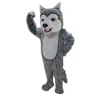 Halloween Long Fur Husky Dog Wolf Fox Mascot Costume For Party Carcher Character Mascot Försäljning Gratis frakt Support Anpassning