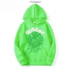 Spider Hoodle New Sky Designer Tracksuit Mens Hoodie Gray Green Large Boy Us Size Rhinestone Pattern Sp5der 893