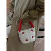 Borse da scuola Autunno e inverno Simpatico piumino con ricamo a forma di fungo Borsa a mano di piccola capacità in stile giapponese da donna che va a lavorare con sé