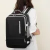 Väskor högkvalitativa resor ryggsäckar för kvinnor män oxford bagage ryggsäck axelväska USB laddning med skor ficksport ryggsäck