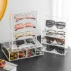 Back Storage Glasses Holder Jewelry Stackable Cosmetics Acrylic Drawers Box Earring Organizer Organizers Lipstick 4layer Display