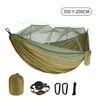 Double Mosquito Net Hammock 300x200CM Plus Size Outdoor Anti-mosquito Hammock Umbrella Cloth Nylon Anti-rollover Camping 240222