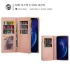 Wallet Bag -fodral för Xiaomi Redmi Note 12 4G 12 10 11 Pro Plus 11E 11T 10S 9S 8 11SE Glitter Card Holder Pu Leather Kickstand Cover handledsband skydd för kvinnor