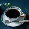 Tasses Soucoupes Tasse à café et soucoupe en céramique de couleur spéciale ensemble Design de mode café expresso thé tasse à thé de style pastoral européen beau Gi