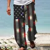 Pantalons pour hommes Chambre Rave Bottoms Hommes Drapeau américain Patriotique pour le 4 juillet Hippie Harem Baggy Boho Yoga Casual Drop