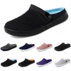 2024 Slipisti a maglie cuscinetti slip-on women walking scarpe da camminata per piattaforma neri pantofole sneaker femminile