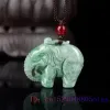 Necklaces Burmese Jade Elephant Pendant Emerald Stone Necklace Natural Jadeite Jewelry Gemstone Charms Man Men Amulet Green Gemstones