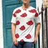 Custom men's full print T-shirt absorbent, breathable and comfortable reinforced round neck Fashion casual Xiangyun pattern 95% polyester +5% spandex 202g white