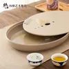 Tea Trays Water Storage Tray Serving Handmade Round Chinese Set Dry Bubble Drainage Plateau Household Products 50