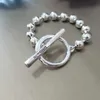 Braccialetti con ciondoli Europei e americani originali galvanici alla moda in argento 925 oro 14 carati braccialetto con perline tendenza regali di gioielli di lusso J240226