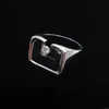 Solitaire Ring Design único Notch Conjunto de zircão esmagado para homens Anéis de moda criativa Jewelry Gifts 240226