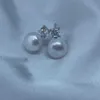 Sterling srebrna świeża woda Pearl Kolczyki Princess 8-9 mm świeżej wody Mantou Pearl Pearl Kolczyki