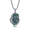 Blueface Benjamin Piece Pendant Zircon Hip-Hop Hipster Chain Necklace Bling Charm smycken koppar med 18k guldplatat262d