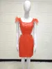 Casual Dresses Wholesale Women's Orange Red Hollow Out Diamond Feather Sexy Evening Club Celebrity Cocktail Party Dress