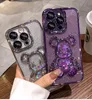 Lindo oso suave TPU Quicksand caso para iPhone 11 12 13 14 15 Pro Max 15Plus iPhone15 Glitter Powder BlingBling Girl Lady Fundas para iPhone15