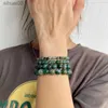 Perlé 1 pièce Bracelets en pierre naturelle Onyx Agates Bracelets de perles rondes pour femmes hommes bijoux Reiki bijoux faits à la main Yoga guérison 19CM YQ240226